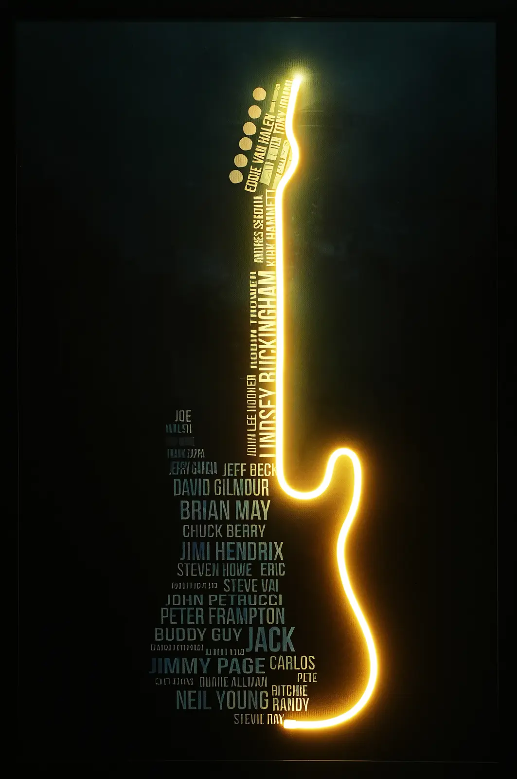 Guitar illuminated LED wall art — night glow
