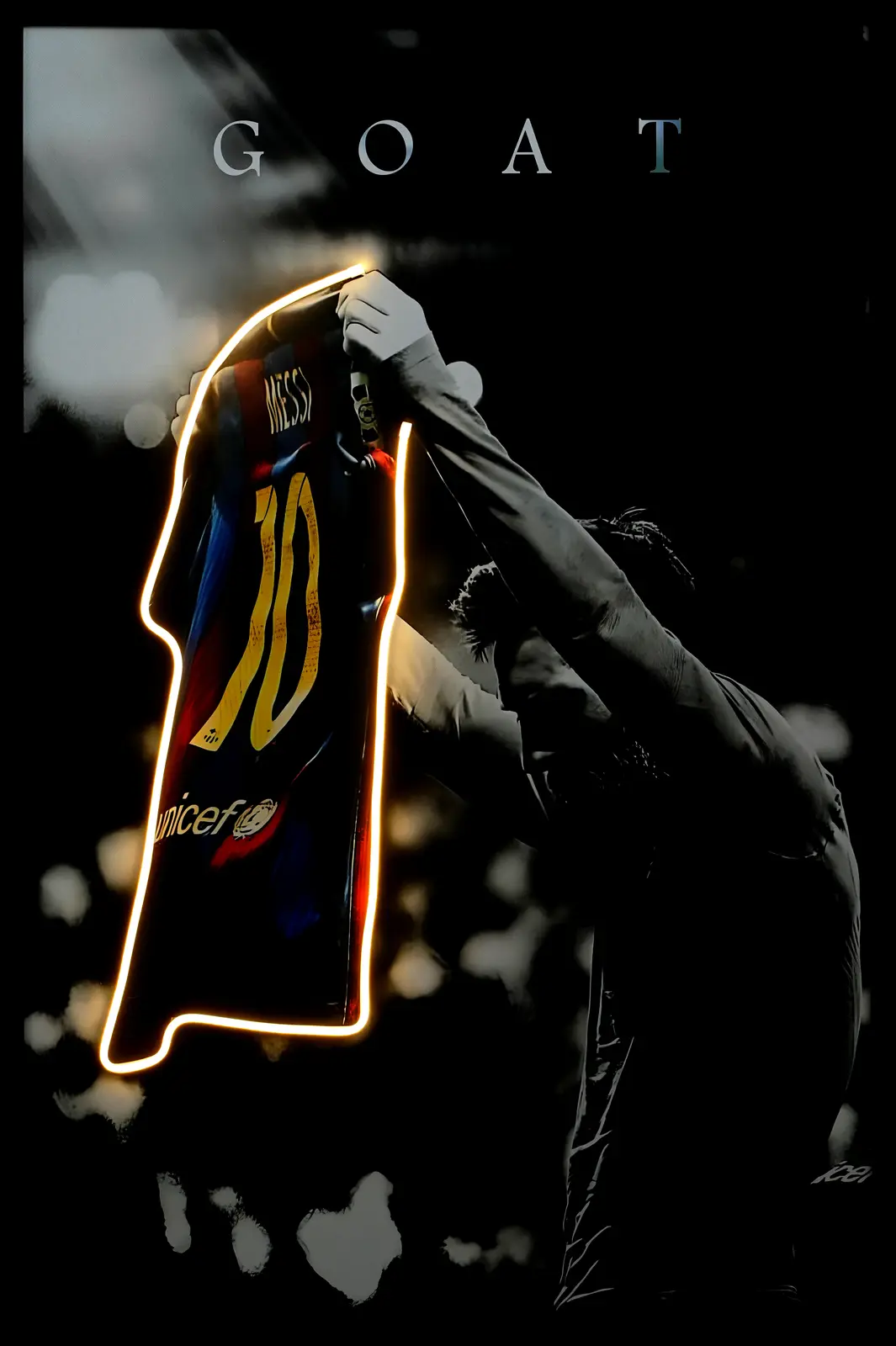 Messi LED wall art — night glow