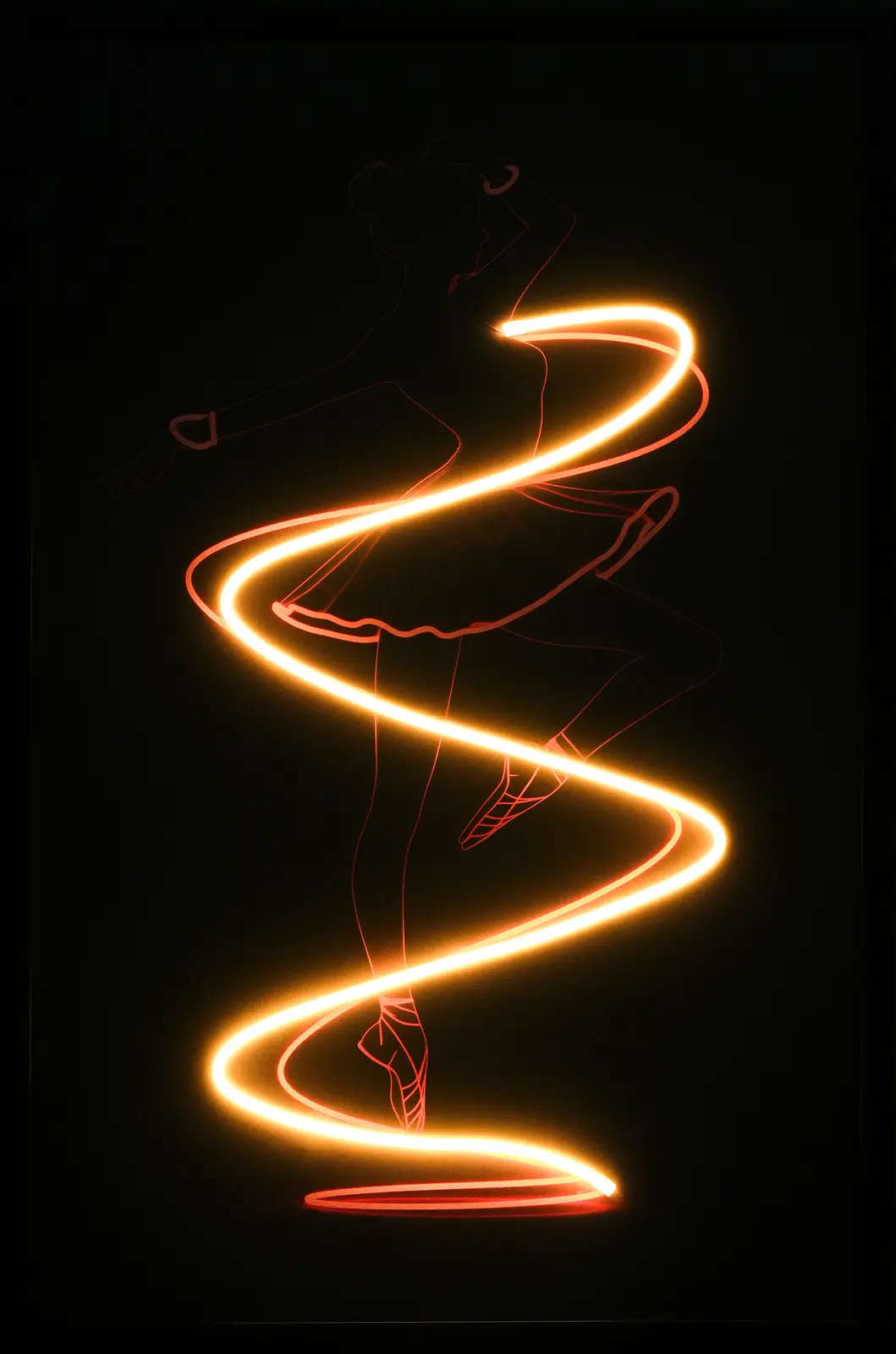 Dancing girl LED wall art — night glow